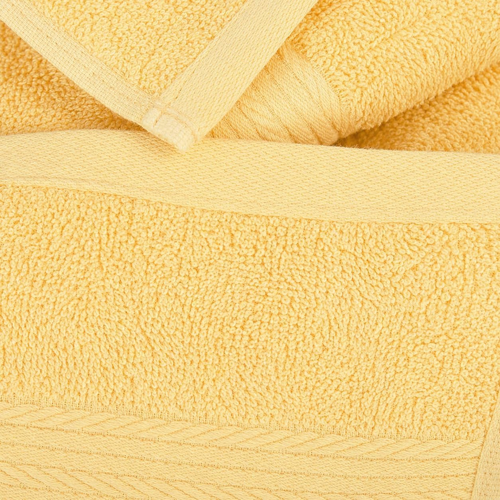 100% Cotton Washcloths 12x12 Inches, 600 GSM, Soft & Absorbent, Durable, Set of 5, Yellow