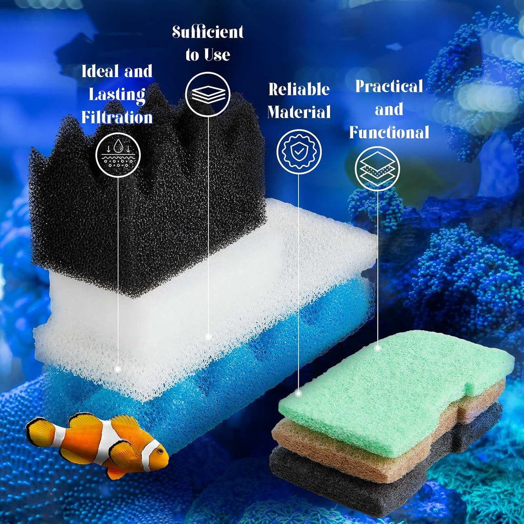 74 Pcs Filter Media Compatible with Fluval 306/307, Aquarium Replacement Media Kit, Foam, Activated Carbon