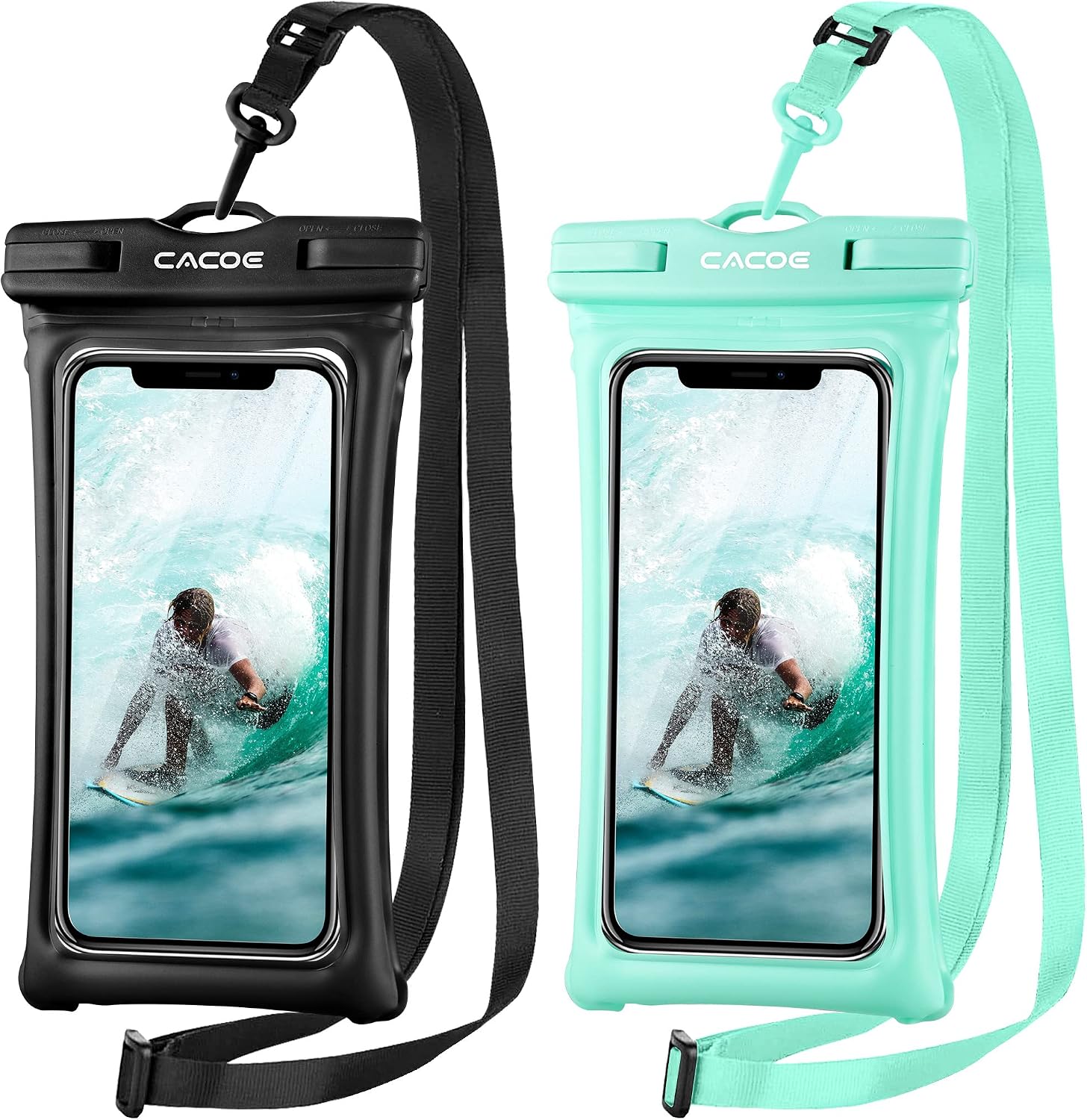 [Floatable] Floating Universal IPX8 Waterproof Phone Case 2 Pack-Up to 7.0",Adjustable Lanyard Phone Pouch,Cellphone
