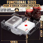 Card Holders for Playing Cards, 2 Deck Rotating Playing Card Holder Tray