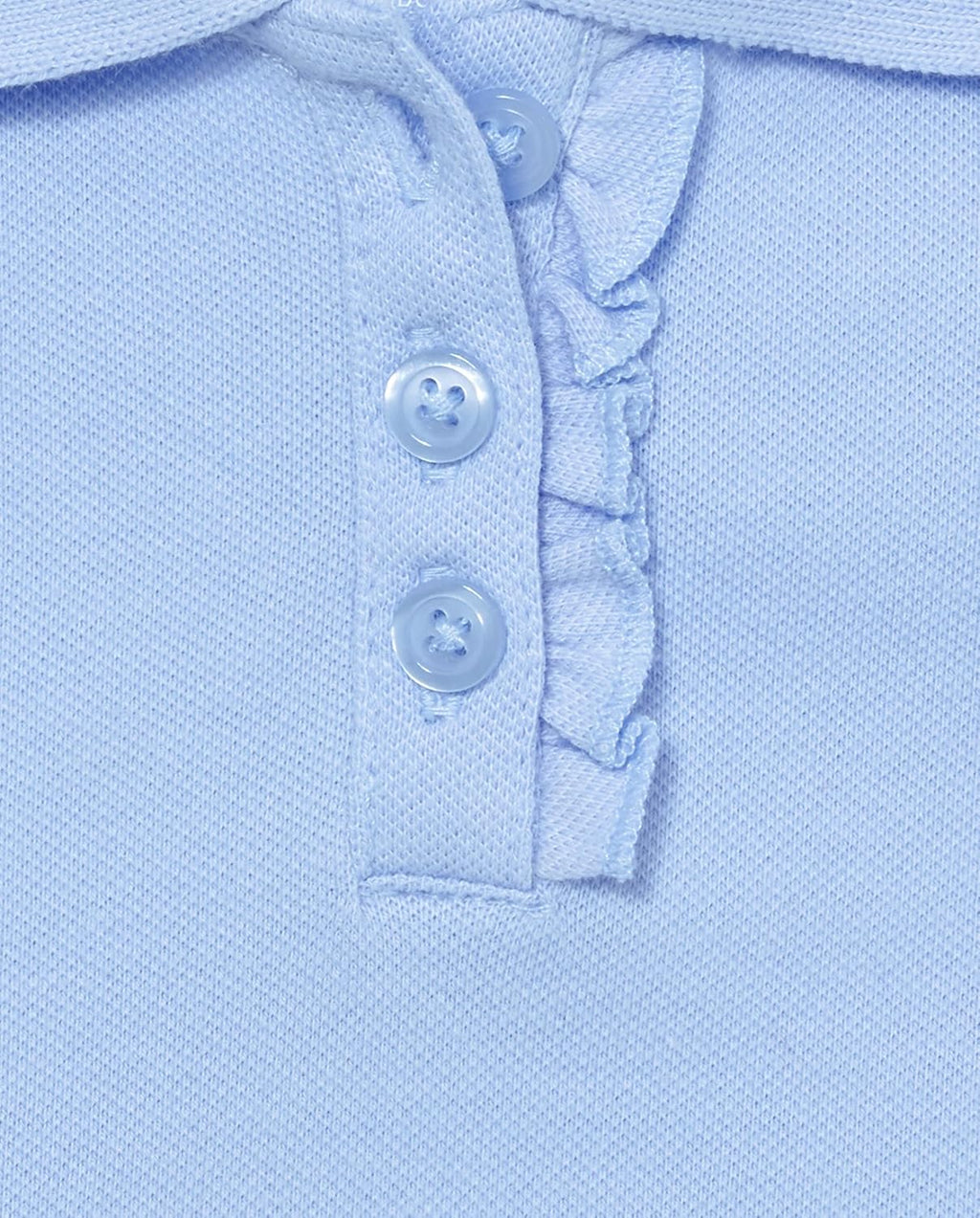 Baby Girls and Toddler Girls Short Sleeve Ruffle Pique Polo, Daybreak, 5T