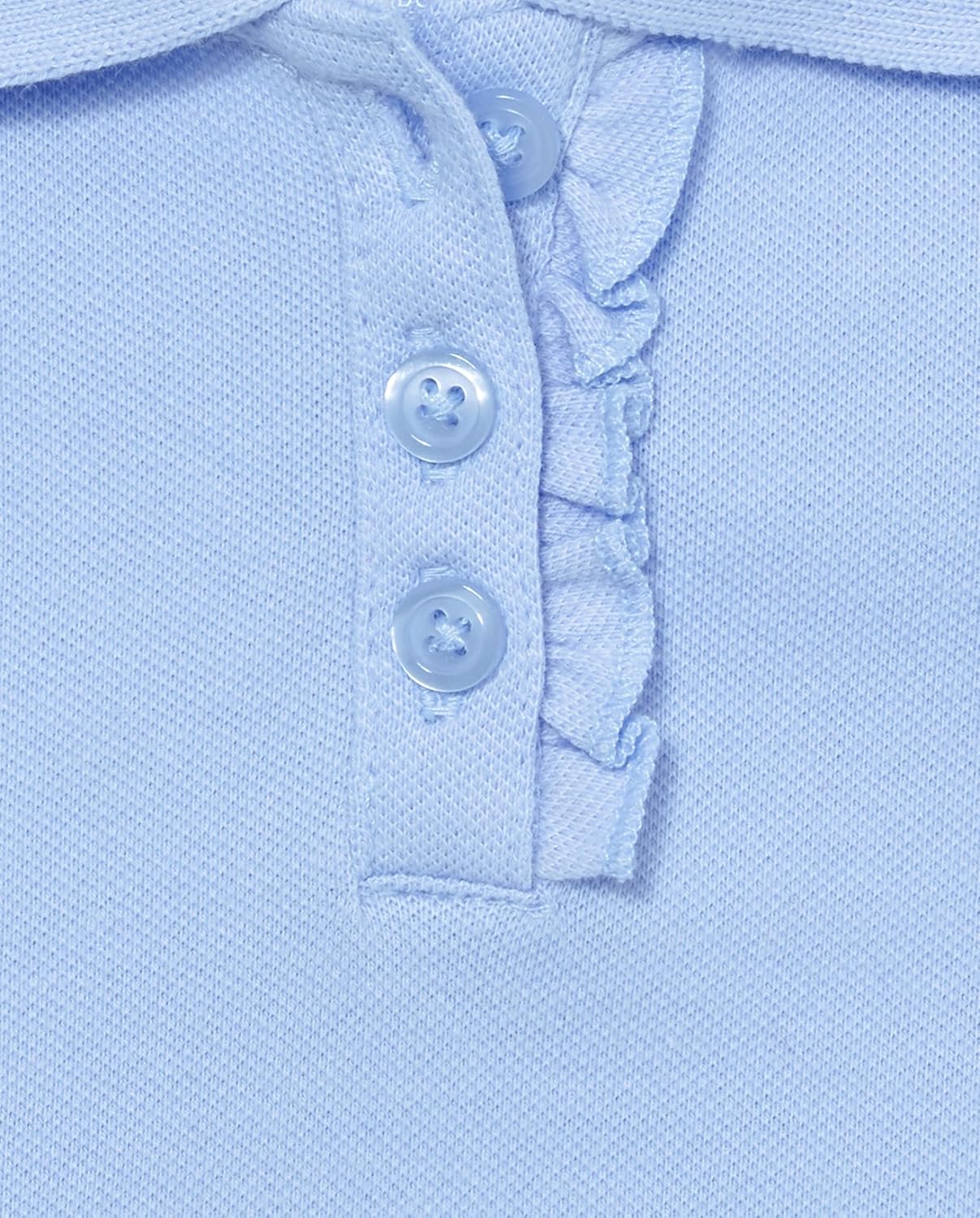Baby Girls and Toddler Girls Short Sleeve Ruffle Pique Polo, Daybreak, 5T