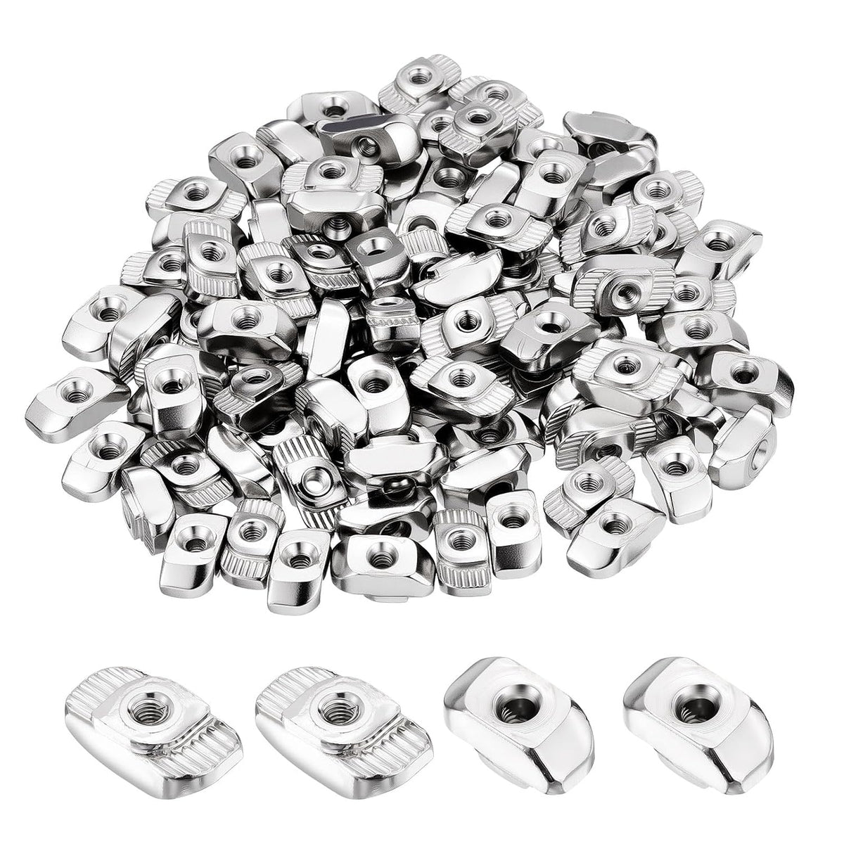100Pcs t Slot Nuts M3-0.5 3030 Series for Aluminum Extrusion Silver