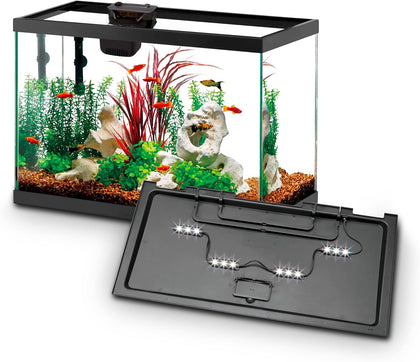 Aquarium Starter Kit with Smart Clean Filtration and LED Lighting, Freshwater and Saltwater Fish, 20-Gallon