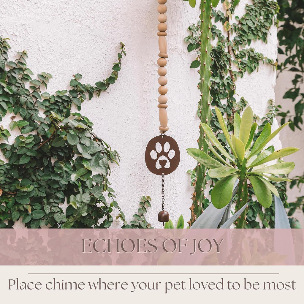 Pet Memorial Wind Chime for Loss of Dog - 28" Paw Print Dog Windchime