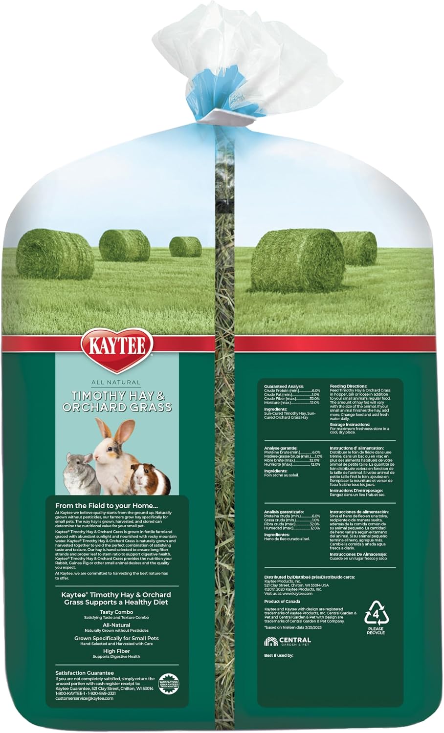 Timothy Hay & Orchard Grass for Guinea Pigs, Rabbits & Other Small Animals, 48 oz