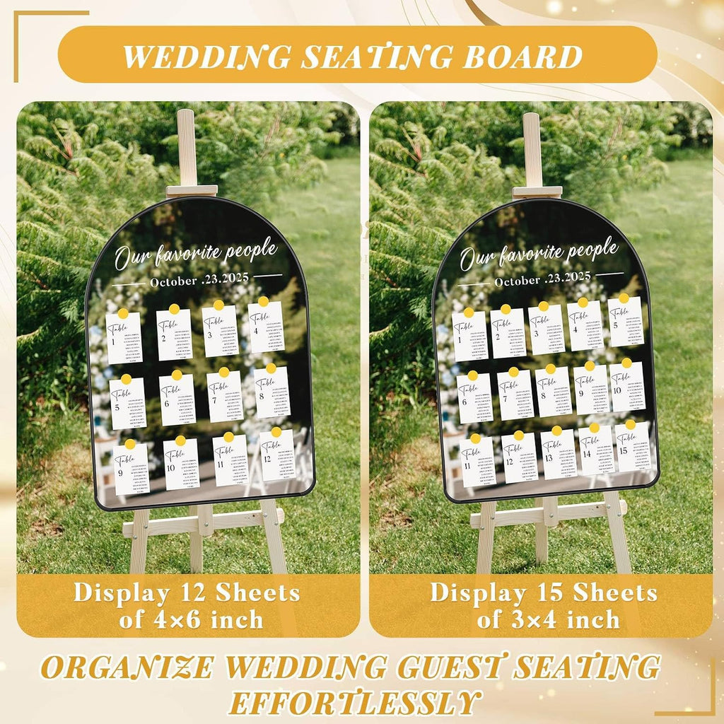 24 x 18 Inch DIY Wedding Seating Chart Mirror with Mirror Decal Sticker Wedding Reception Display Chart Board Our