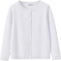 Girls Basic Cardigan Button Up Knitted School Sweater 4-12 Years | Soft Breathable,Cozy Lightweight Fall & Spring
