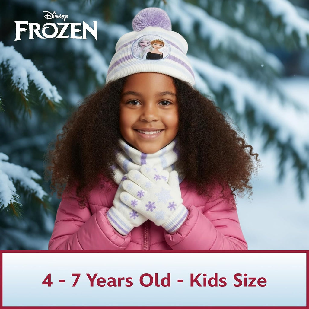 Disney Winter Hat, Scarf, and Kids Gloves Or Toddlers Mittens, Frozen Elsa and Anna Baby Beanie for Girls