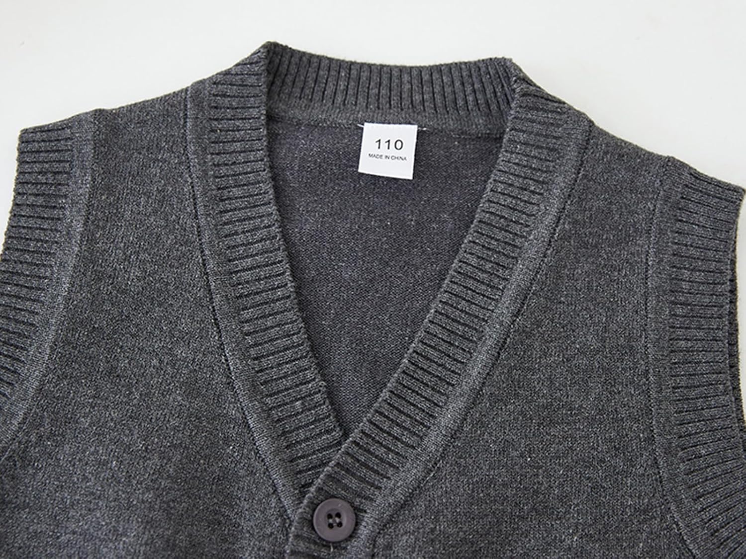 Boys Girls School Uniform Sweater Vest Cotton Kids V-Neck Button Solid Sleeveless Cardigan for Children Toddler