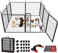 Portable Dog Crates & Playpen, 32'' Metal Pet Pen for Small/Medium Dogs, Easy-Carry Straps, Ideal for Indoor/Outdoor