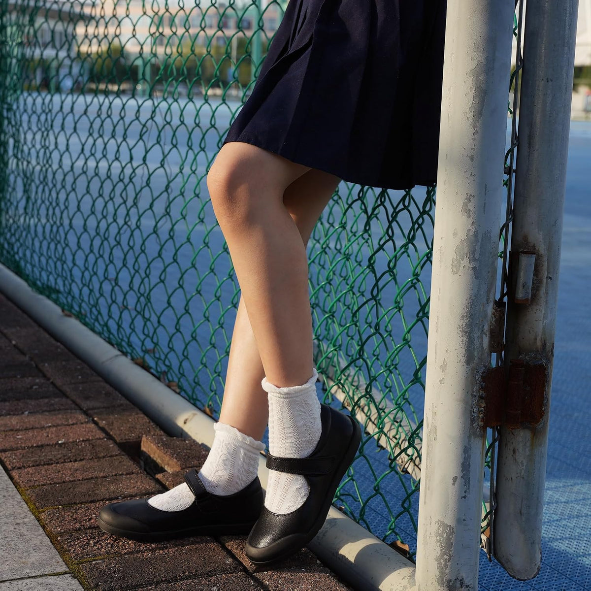 Girl's Strap Mary Jane Flats Durable School Uniform Dress Shoes (Toddler/Little Kid/Big Kid/Youth)