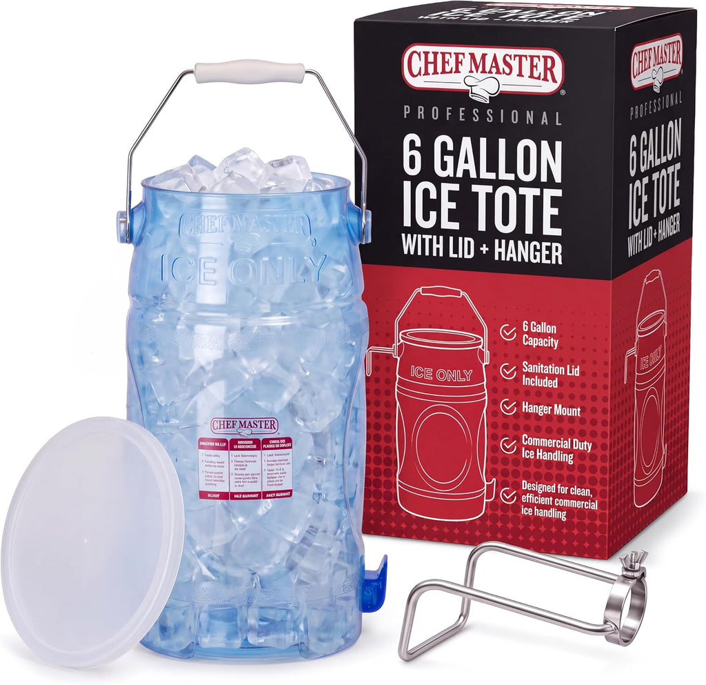 Plastic Tote Ice Bucket With Lid, 6 Gallon, Commercial-Grade