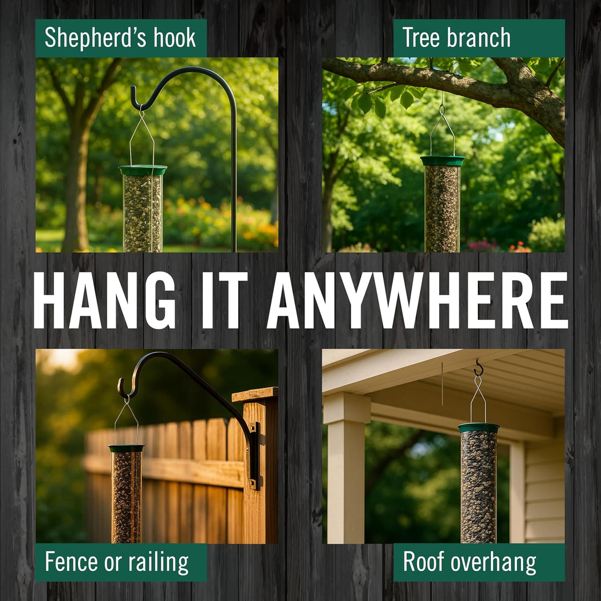 Squirrel Proof Bird Feeder for Outdoors, 5 lb Seed Capacity
