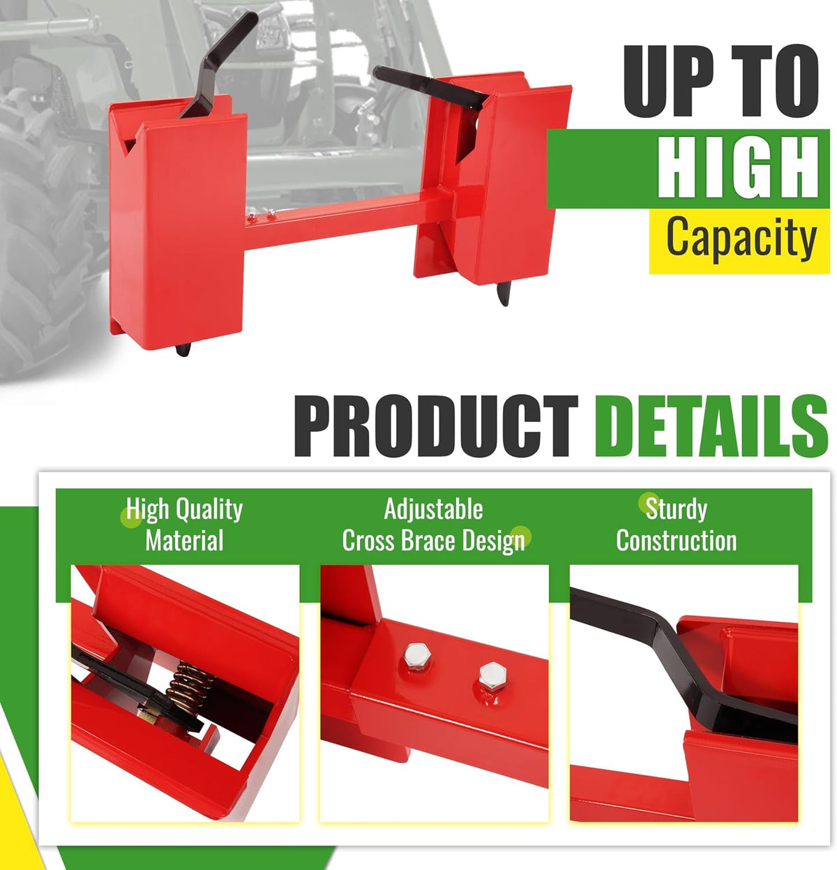 Adjustable Skid Steer Quick Attach Adapter Compatible with Most Bobcats Kubota Universal Skid Steer Conversion
