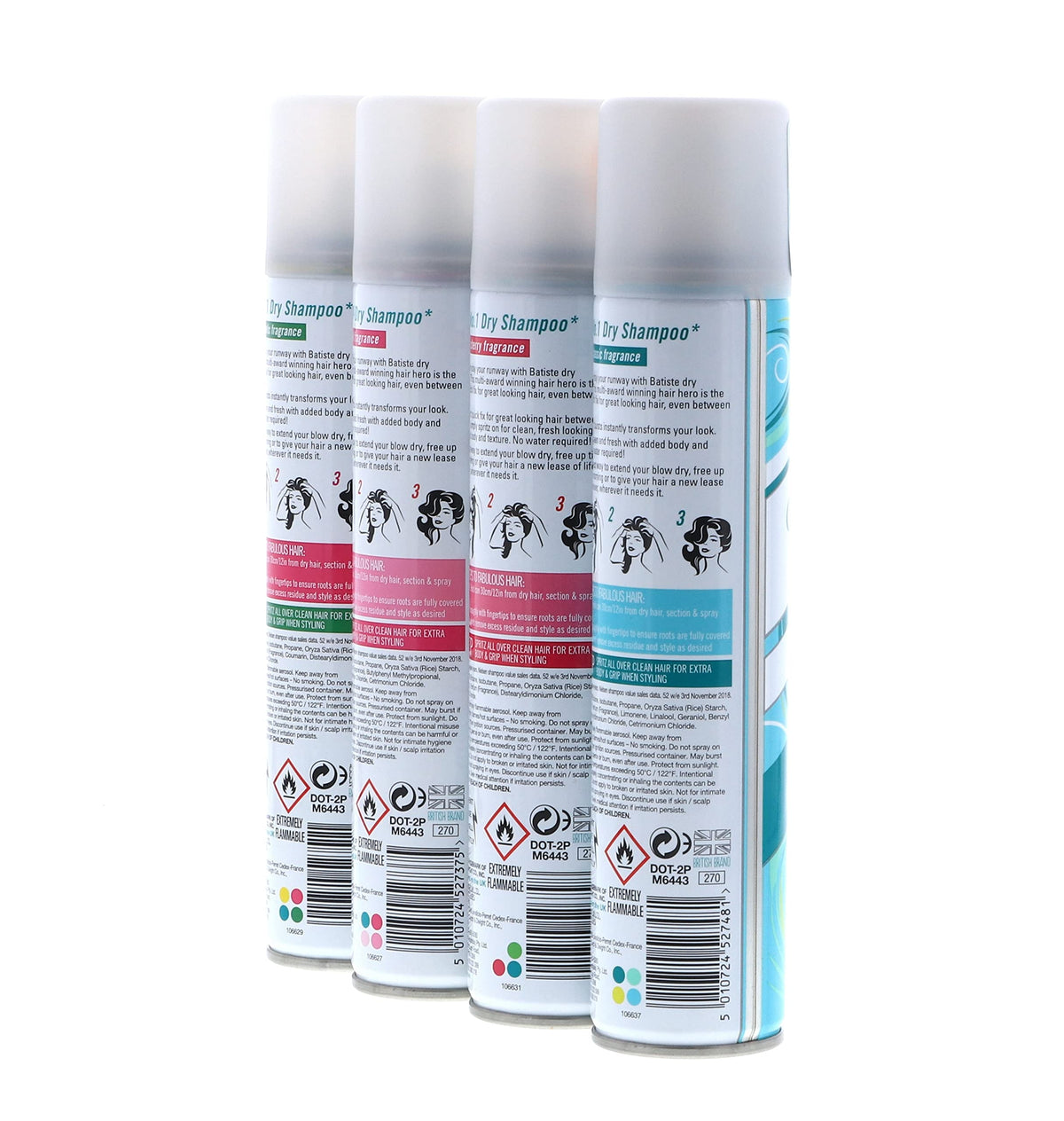 Dry Shampoo Original, Cherry, Blush, Tropical (4 pack) 6.73 oz