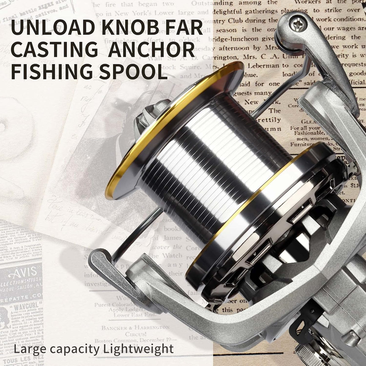 Spinning Reel, 6+1BB Metal Surf Fishing Reels, 55lbs Max Drag | 8000/9000/10000/12000/14000 Series, 4.8:1 Gear Ratio