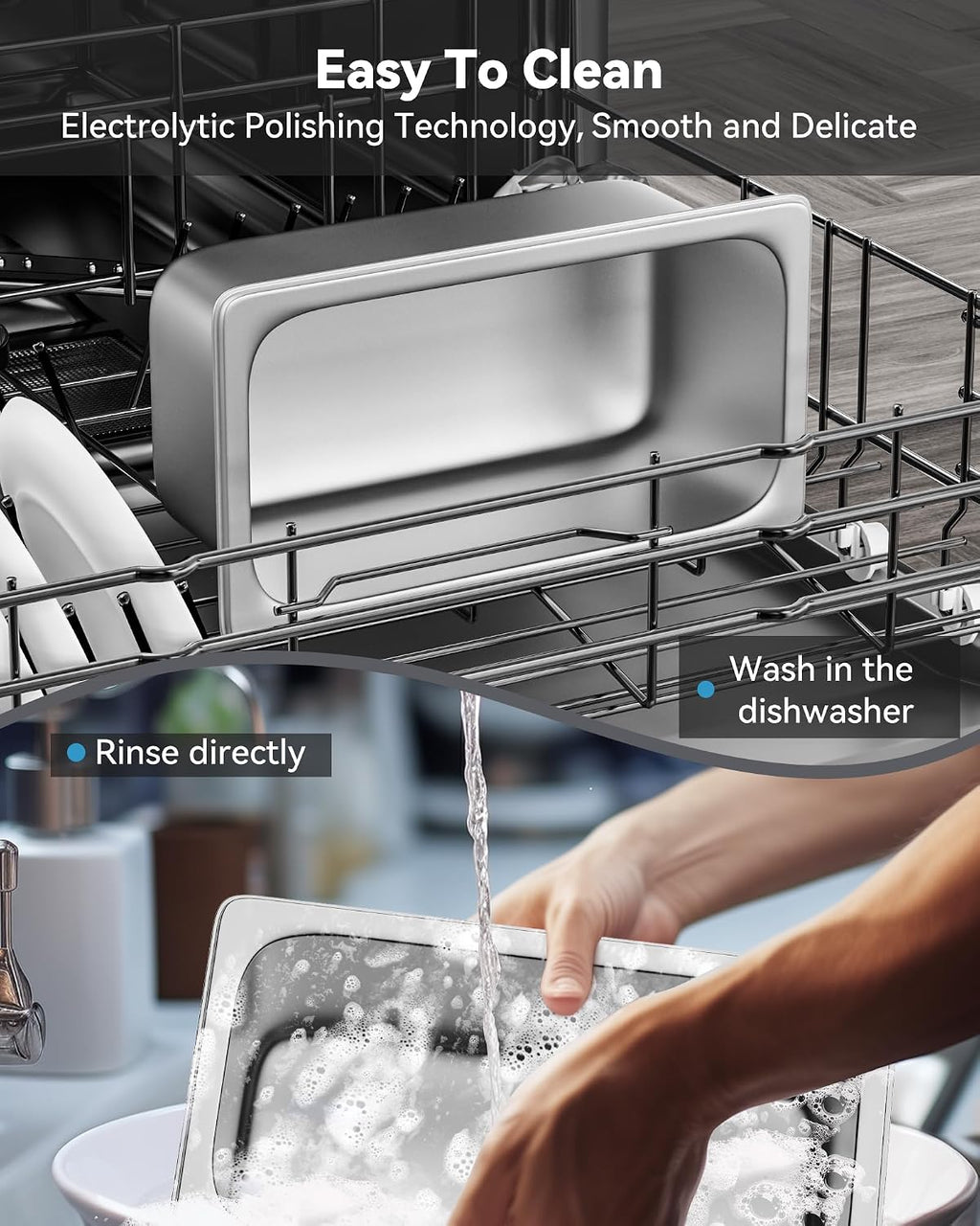 6 Pack Hotel Pans 1/3 Size 6" Deep Stainless Steel Steam Table Pan