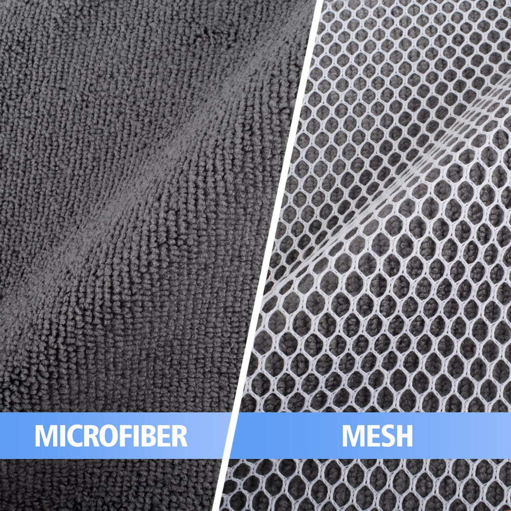 Kitchen Dish Washcloths Microfiber Gray with Poly Scour Scrub Side