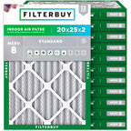 20x25x2 Air Filter MERV 8 Dust & Allergy Defense (12-Pack)