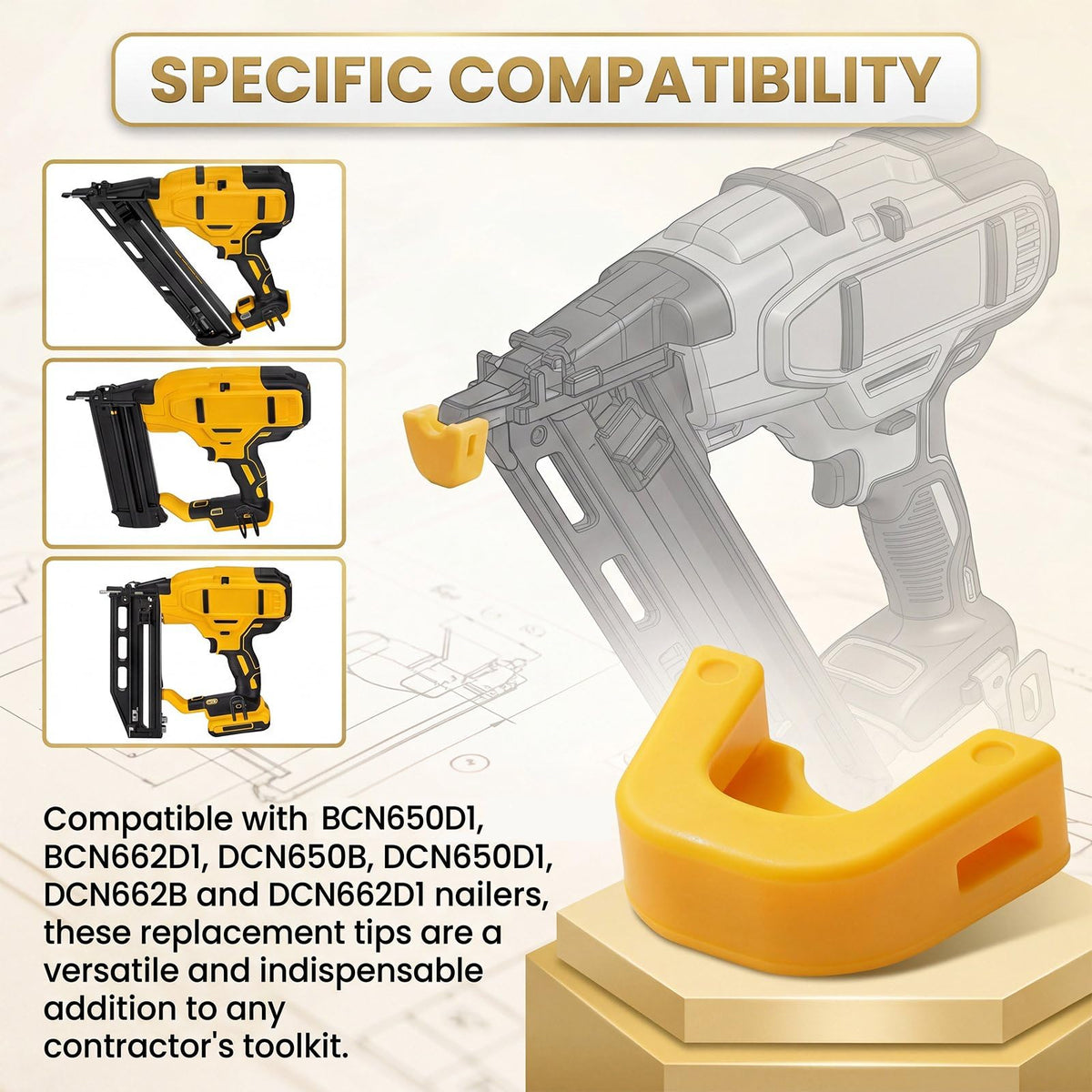 Chumia 15-pack Compatible with Nailer No Mar Tip