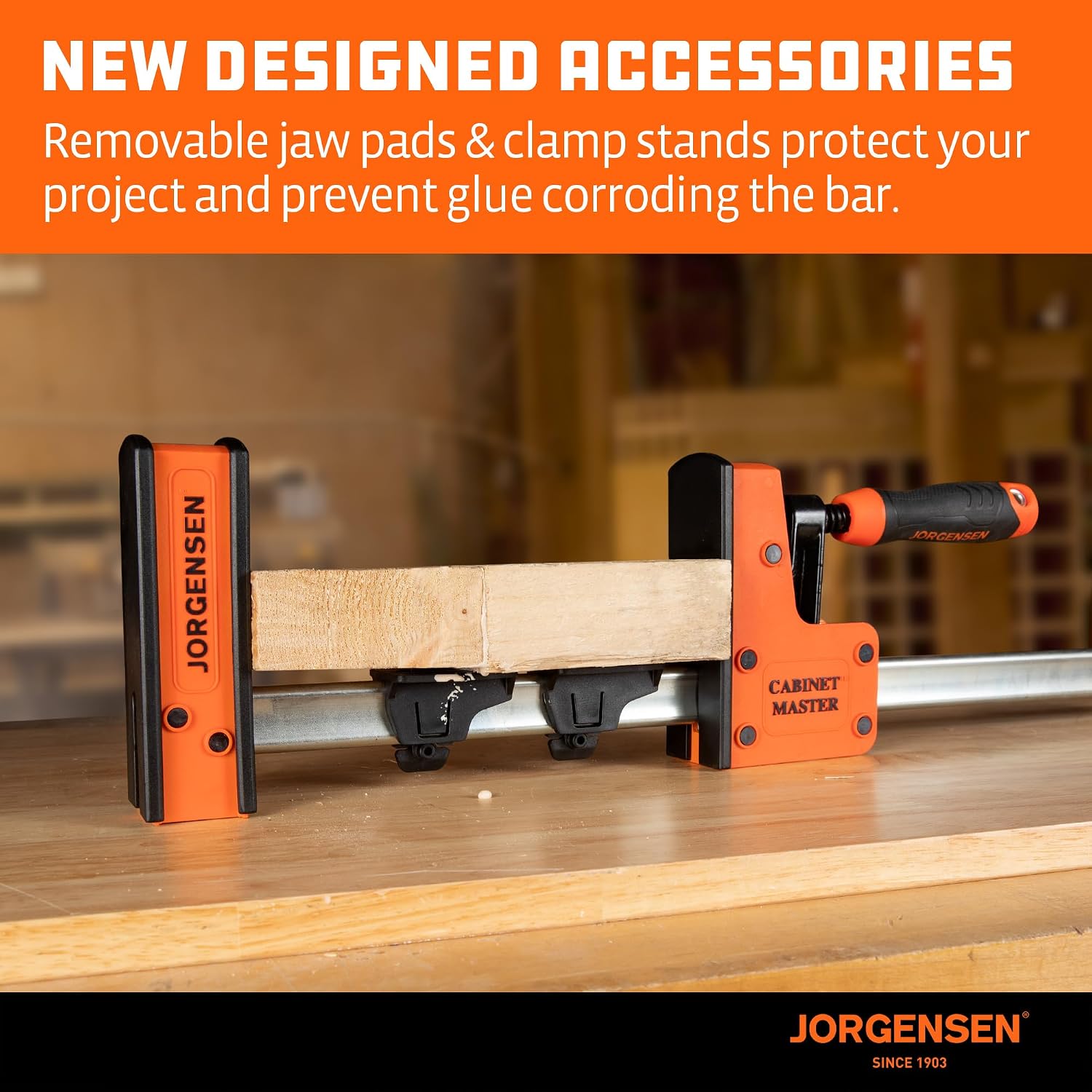 18-Inch Parallel Jaw Bar Clamps, 2-Pack Cabinet Master Bar Clamps | Heavy-Duty Wood Clamps, Clamps for Woodworking