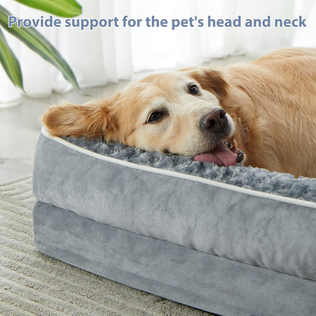 Orthopedic Dog Beds for Large Dogs-Waterproof Sofa Dog Bed with Removable Washable Cover, Big Pet Bed with Waterproof