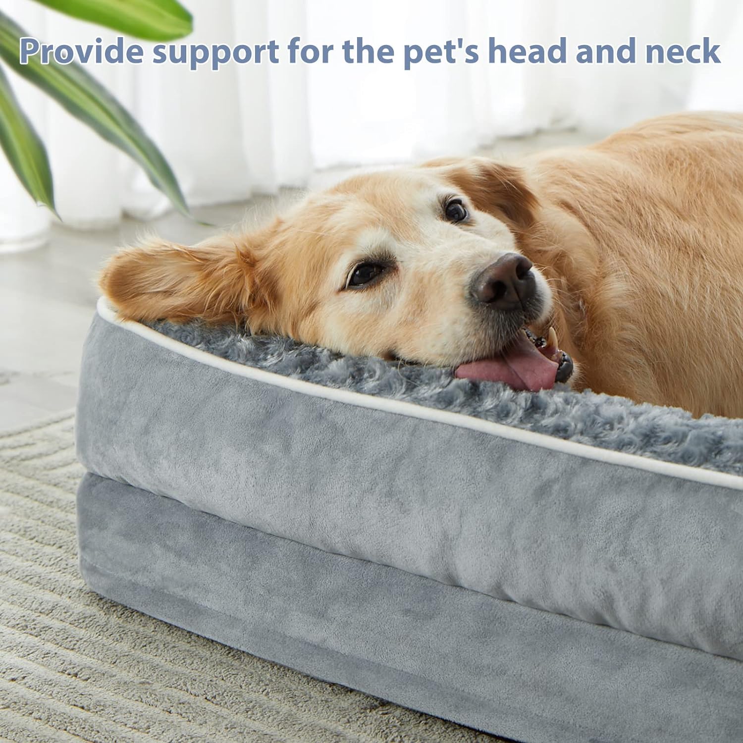 Orthopedic Dog Beds for Large Dogs-Waterproof Sofa Dog Bed with Removable Washable Cover, Big Pet Bed with Waterproof