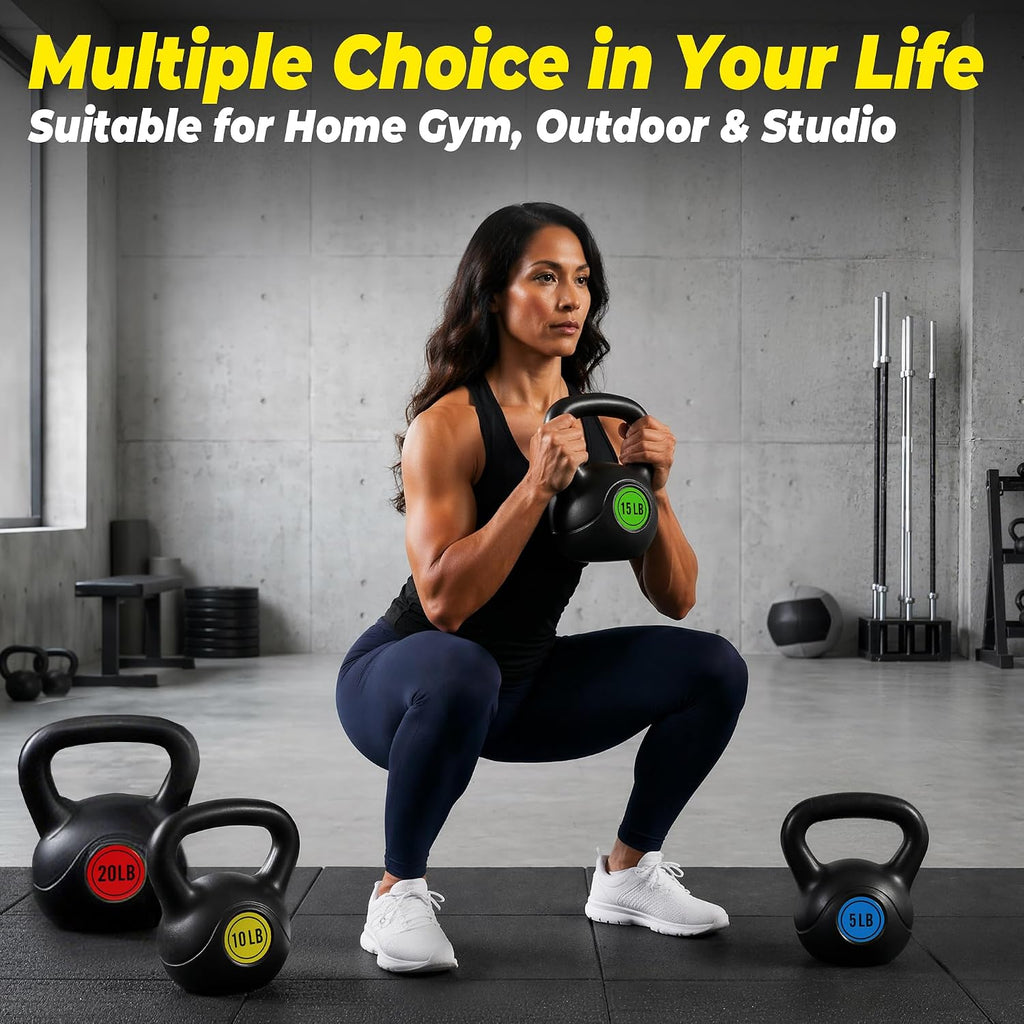 Kettlebell Sets Wide Grip 4-Piece Kettlebells Exercise Fitness Weight Set