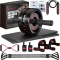 Ab Roller Wheel, Ab Exercise Wheels Kit with Ab Roller, Resistance Bands, Knee Mat, Jump Rope, Push-Up Bar