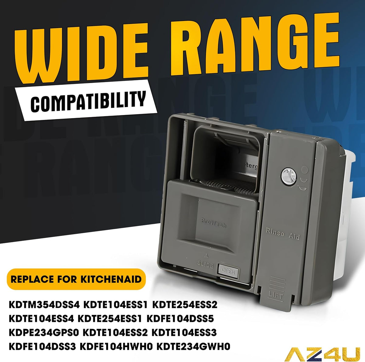 for Maytag MDB4949SDH2 MDB4949SDH3 MDB8969SDH3, Whirlpool WDT780SAEM2 WDT750SAHZ0 WDTA50SAHZ0 WDT780SAEM1 WDF760SADW2 WDF760SADM2 WDF760SADT2 WDT920SADM3 Dishwasher Detergent Dispenser Assembly