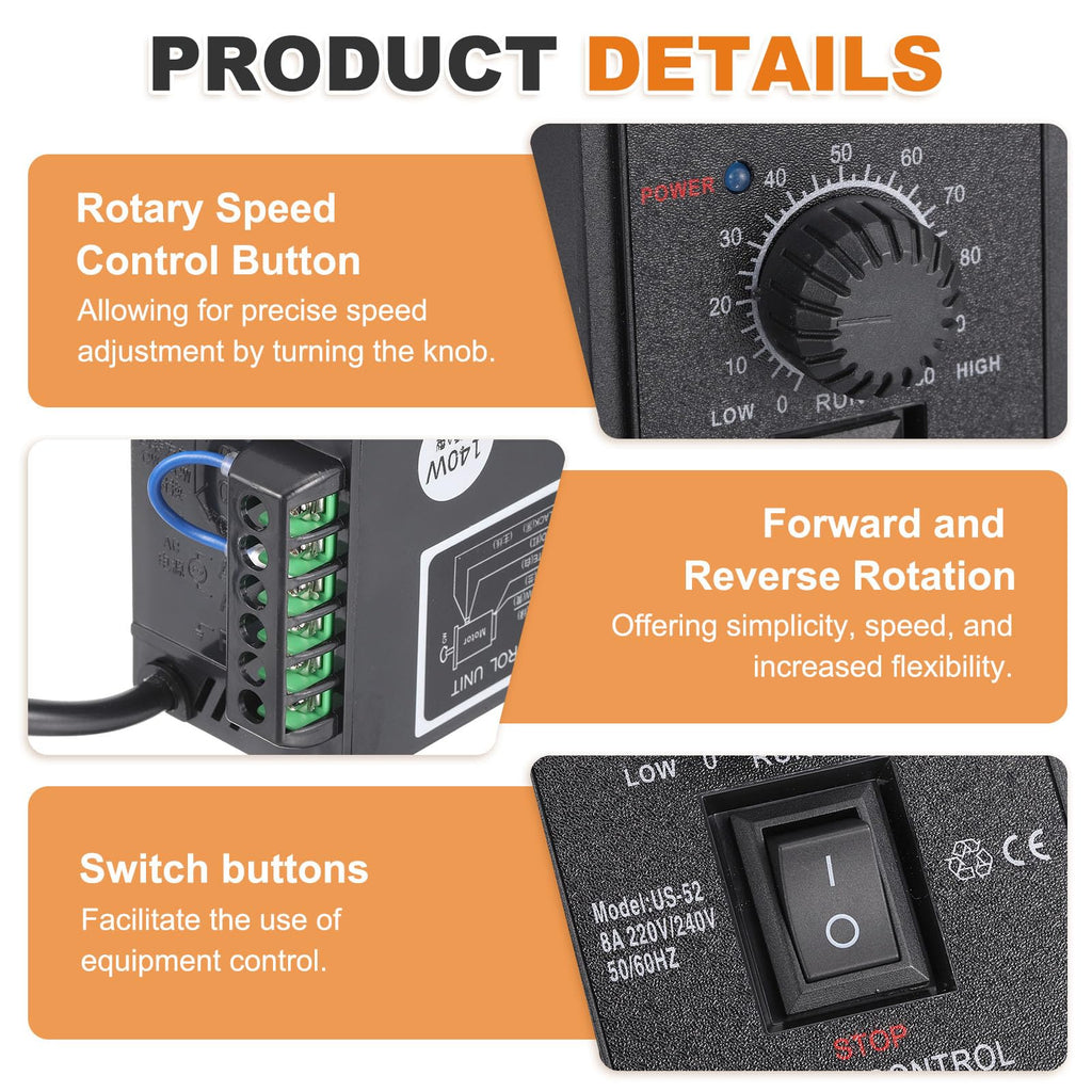 MECCANIXITY AC Motor Speed Controller 180W 220V US-52 50/60Hz