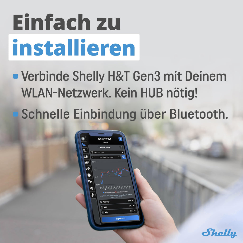 H&T Gen3 White Smart Wi-Fi & Bluetooth Temperature & Humidity Sensor