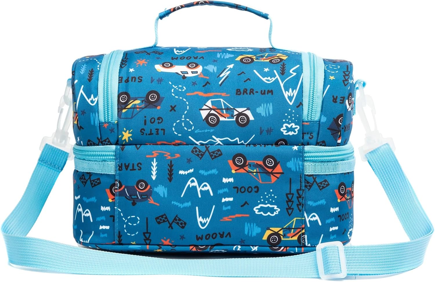 Insulated Kids Dual Compartment Lunch Bags Tote Pack for Girls Boys Toddler Kindergarten School Picnic Food Cooler