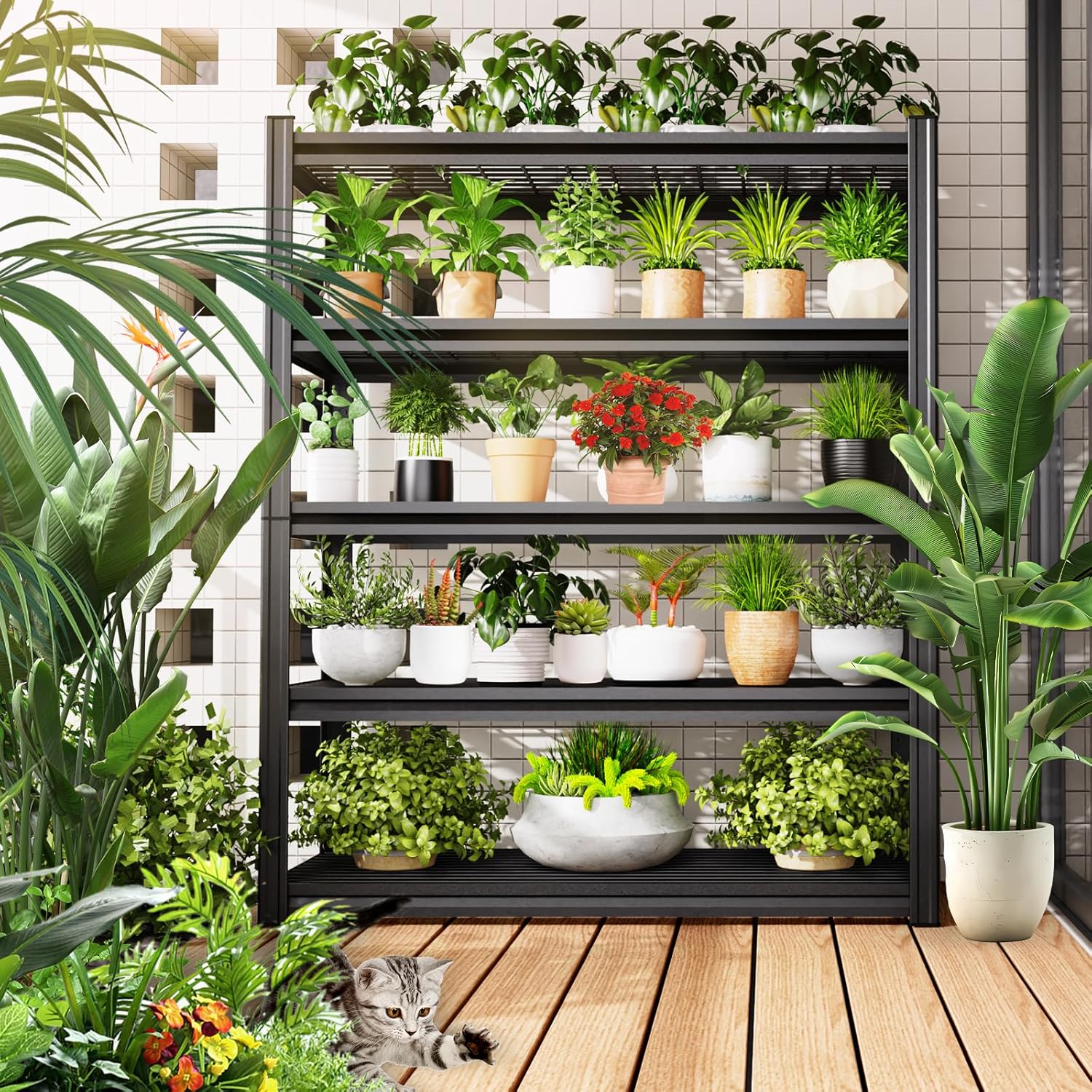 Storage Shelves, 2500lbs Garage Shelving,Adjustable Heavy Duty Shelving Unit,5T Tall Garage Shelves，Metal Standing