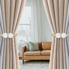 8 Pack Magnetic Curtain Tiebacks with Pearls,Window Treatment Holdbacks