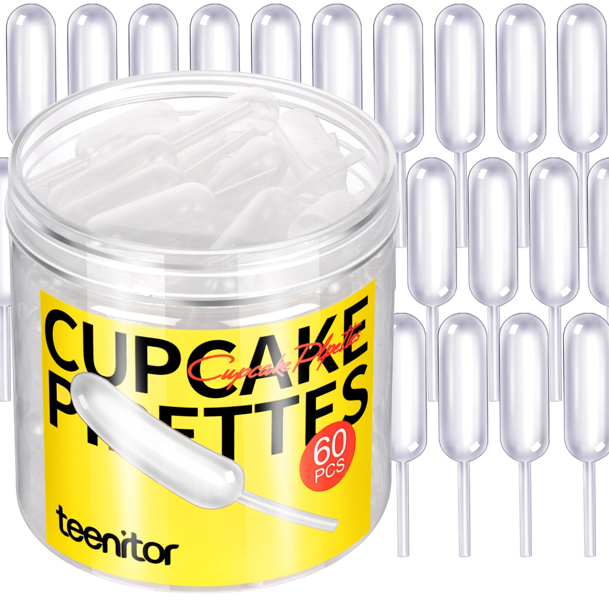 60Pcs 4ml Squeeze Cupcake Pipettes, Alcohol Infuser Plastic Pipettes Dropper Squeeze Dropper Disposable Mini Flavor
