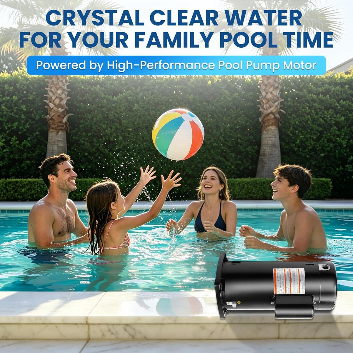 SQ1202 2HP Pool Pump Motor Replacement for Century A.O.Smith Single Speed