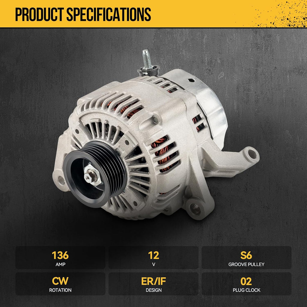 KAC 13873 Alternator Generators Replace for 2001-2006 for Dodge Dakota 4.7L
