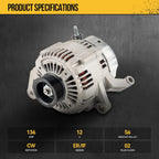 KAC 13873 Alternator Generators Replace for 2001-2006 for Dodge Dakota 4.7L