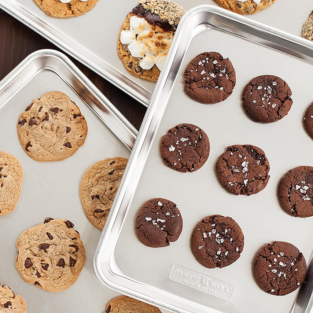 Naturals 3 Piece Set - USA Made Aluminum Commercial Quality Sheet Pan for Baking or Roasting, Encapsulated Galvanized