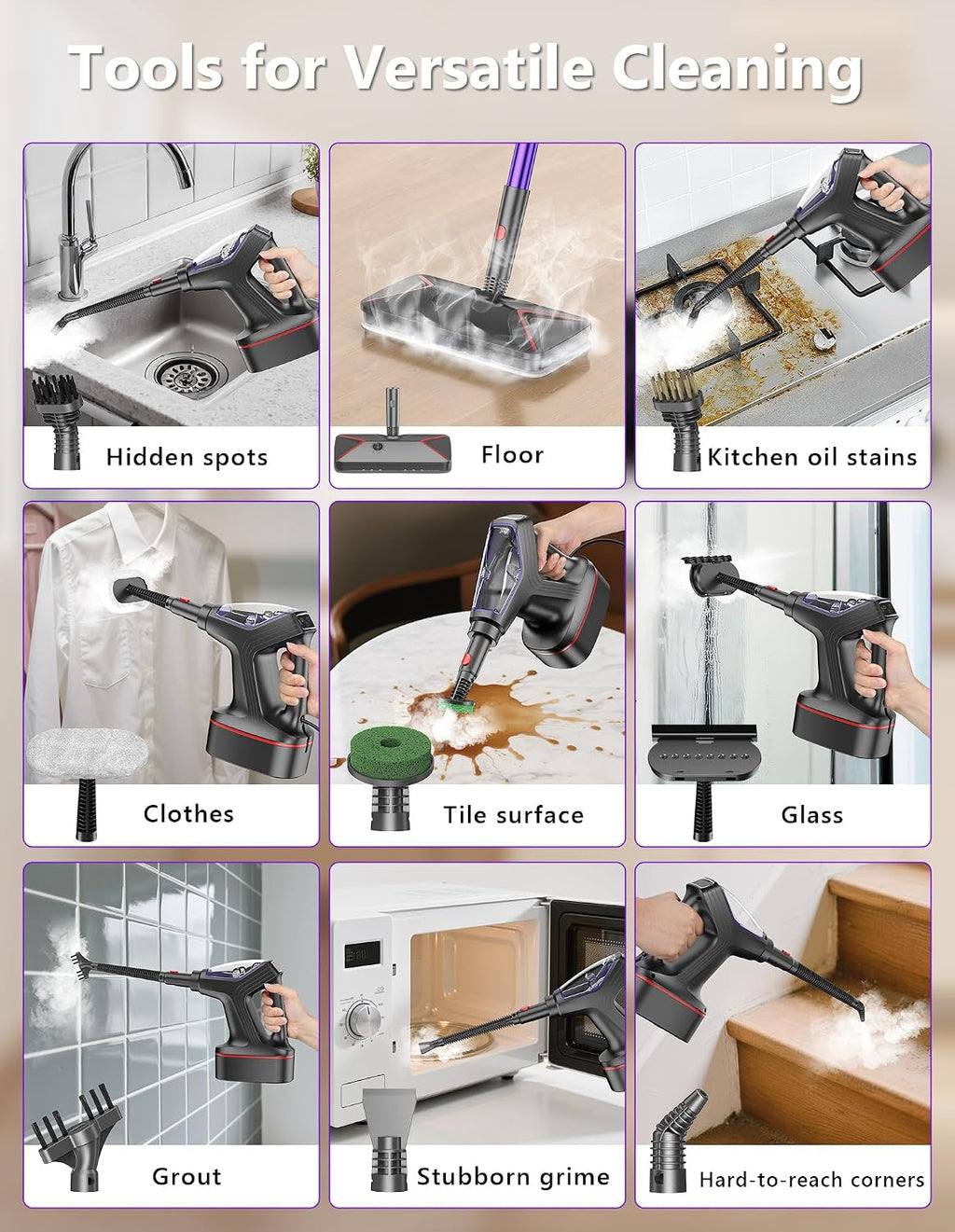 Heavy Duty Steam Mop Cleaner for Hardwood, Tile, Laminate, Windows | ﻿ Chemical-free 266°F Steam, Multipurpose