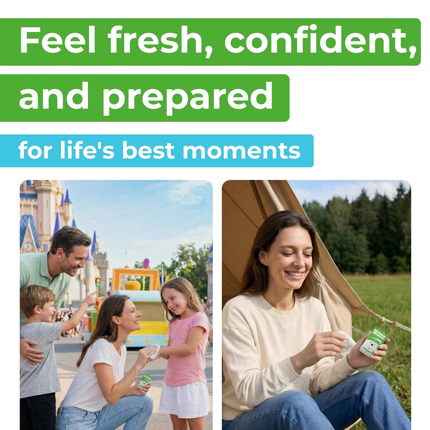 Impossibly Compact Travel Antibacterial Wipes Hand Sanitizer - 99% Water and Aloe - Safe for Sensitive Skin, Hand