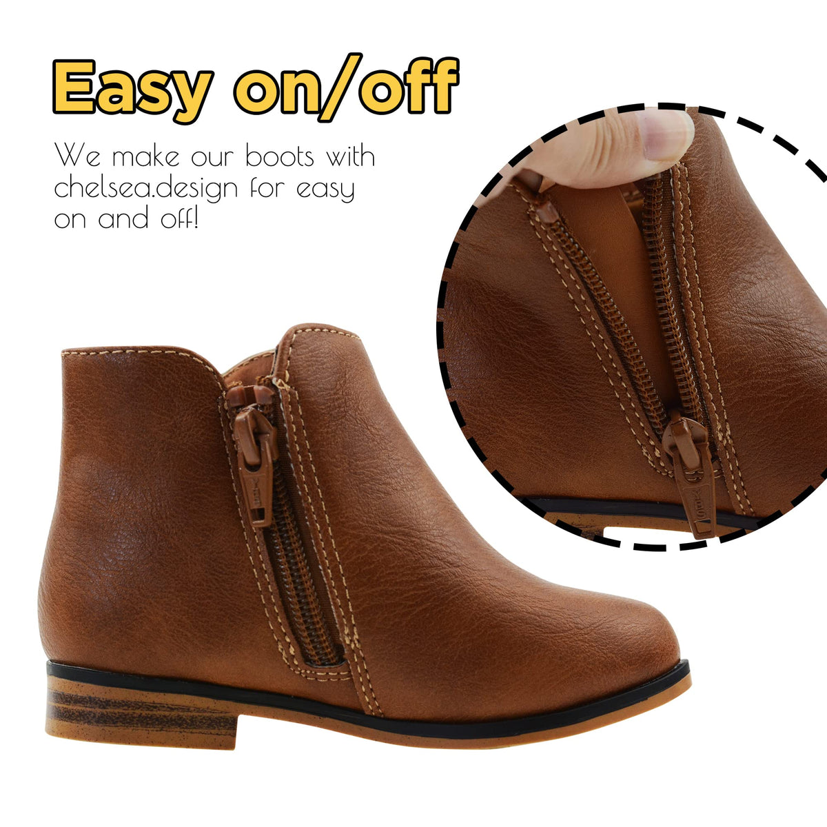Girls Boots Ankle Boots for Girls Side Zipper Short Suede Booties Fashion Boots for Toddler/Little/Big Kids Brown US 13