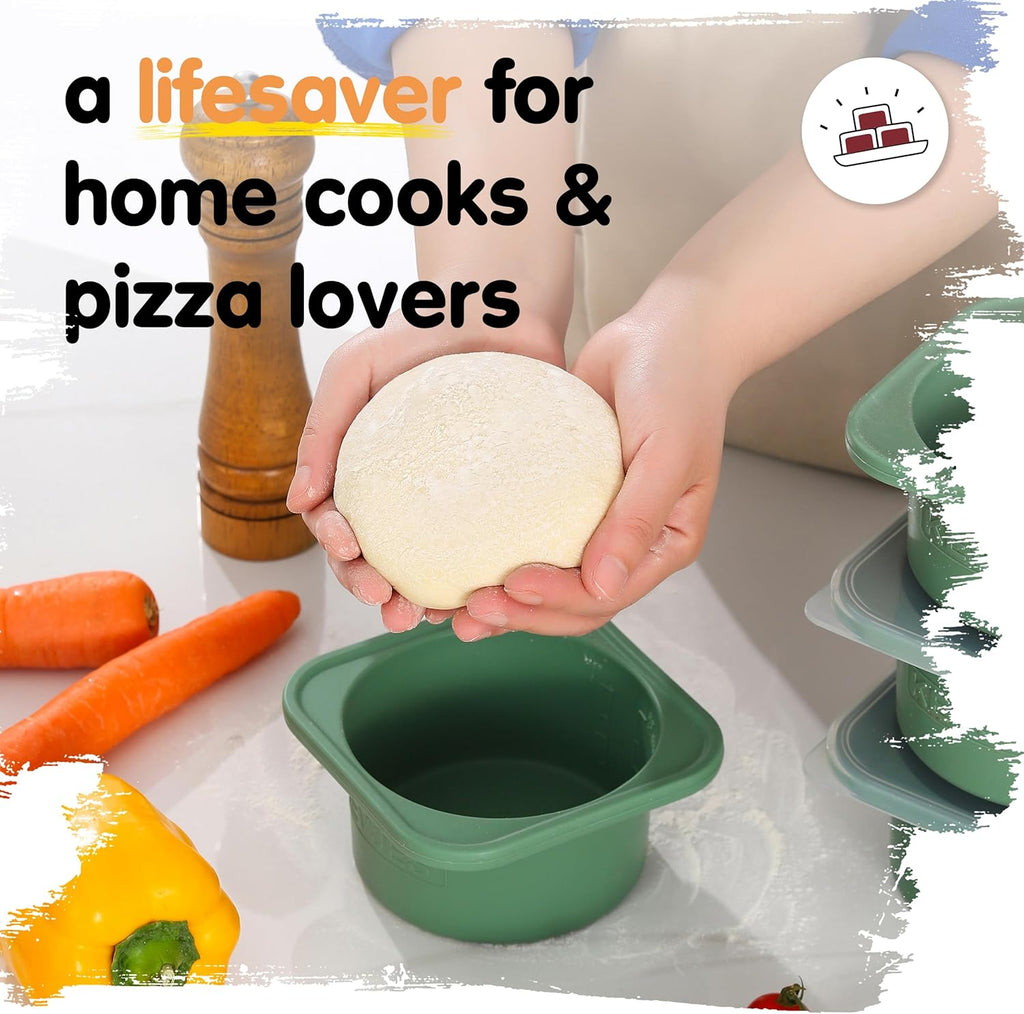 PLUS 1000ml Pizza Dough Proofing Containers, 2-Pack, Green