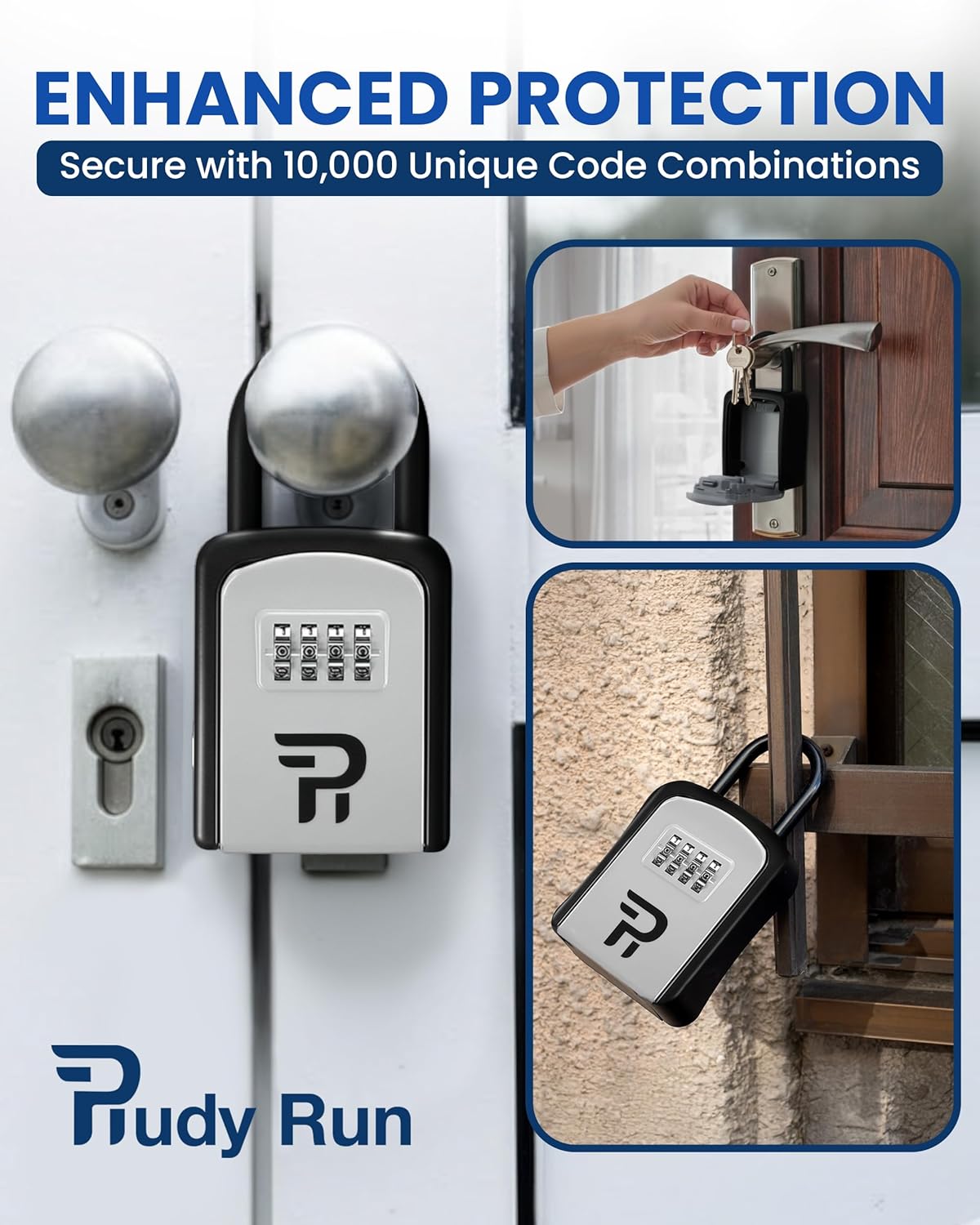 Key Lock Box for Outside – Small Outdoor Lockbox for Keys with Code, 4-Digit Combination Hidden Safe to Hide a Key