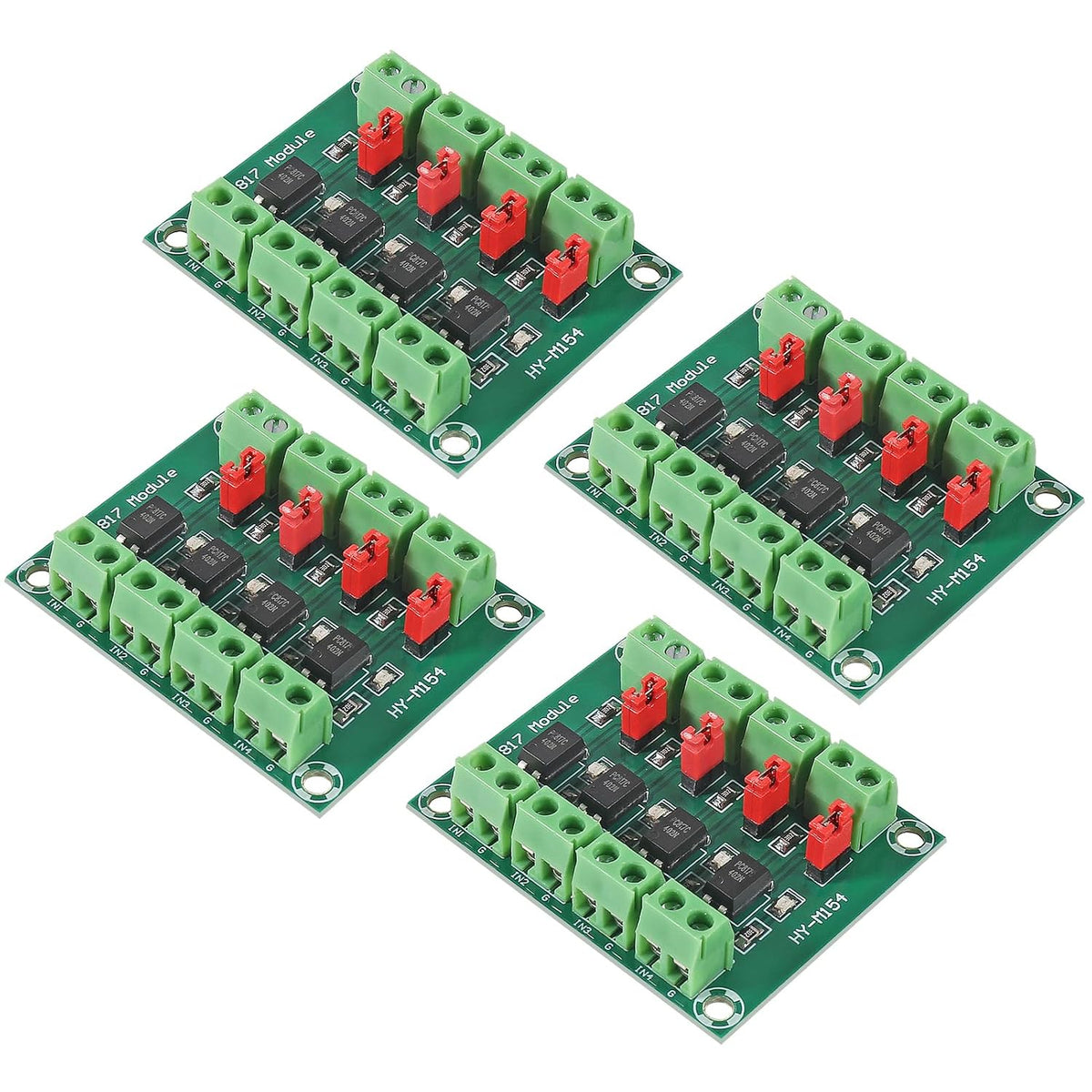 4pcs PC817 4 Channel Optocoupler Isolation Board Voltage Converter Adapter Module 3.6-30V Driver Photoelectric Isolated Module 817 Voltage Isolation Modules
