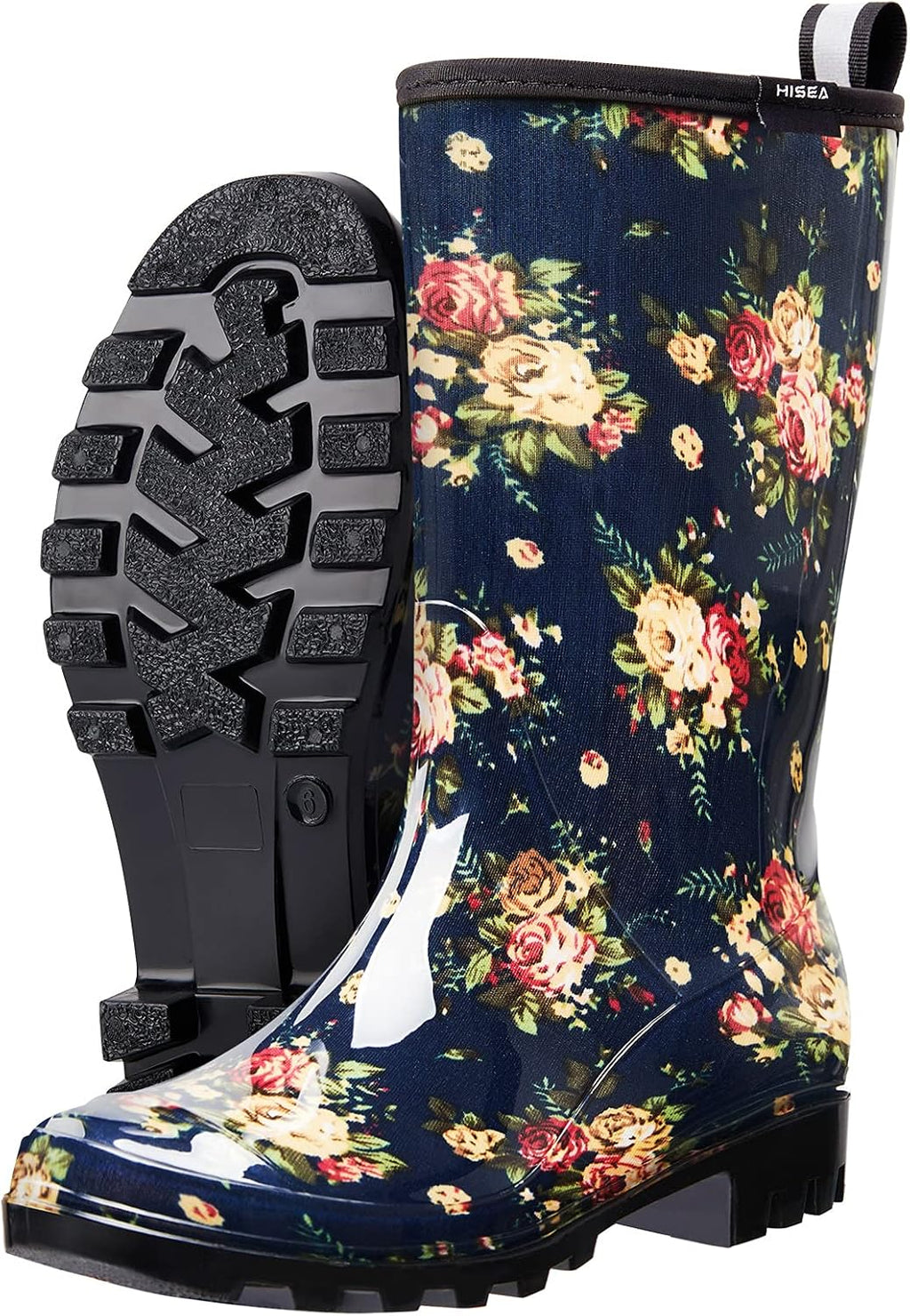 Women's Rain Boots Waterproof Mid Calf Garden Farm Rubber Boots | Wide Calf Slip-Resistant Rubber Ladies' Boots