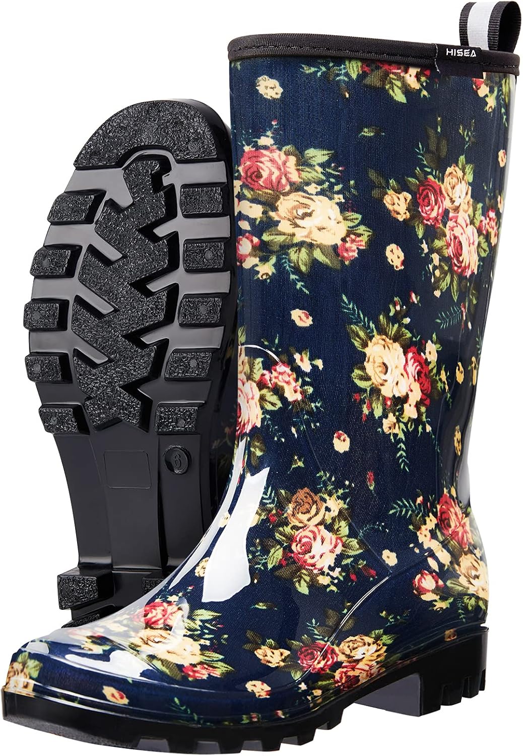 Women's Rain Boots Waterproof Mid Calf Garden Farm Rubber Boots | Wide Calf Slip-Resistant Rubber Ladies' Boots