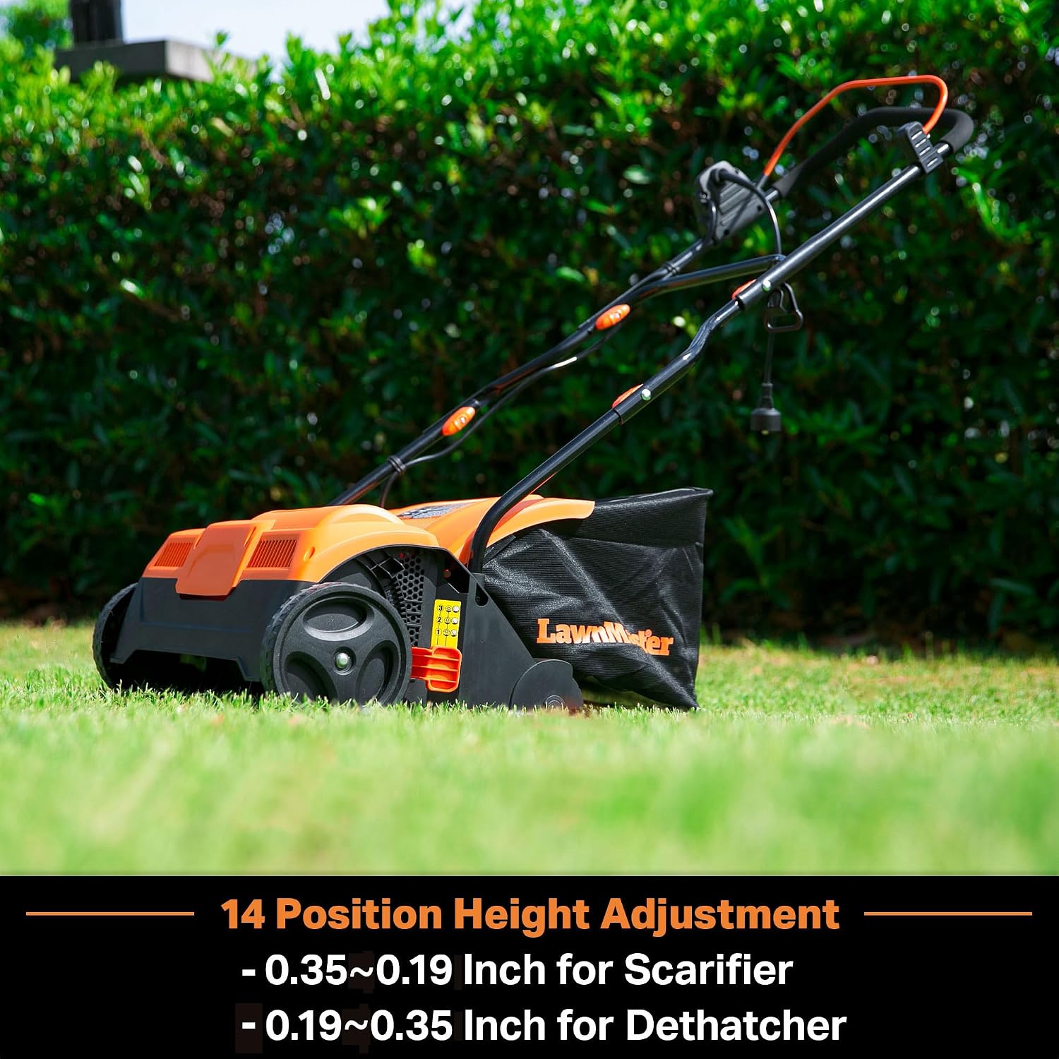 GVB1316 Electric 16” 13 Amp Dethatcher and Scarifier with 12 Gallon Collection Bag